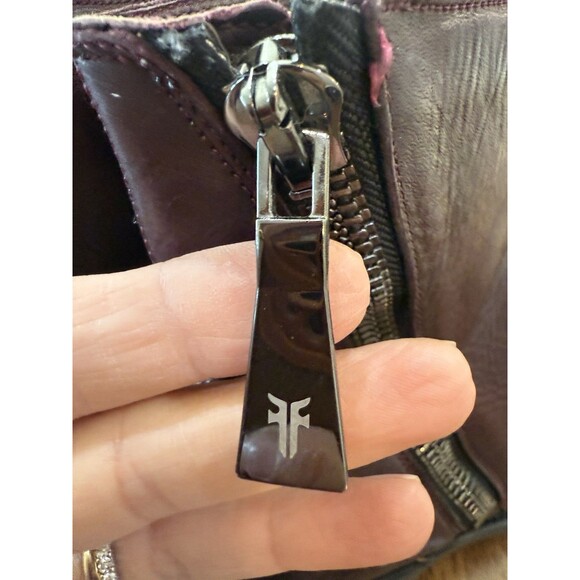 Frye Women’s Win Harness Zip Ankle Boots Burgundy Leather Size 9B Made in Mexico - Picture 7 of 12